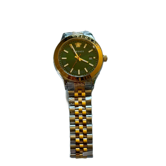 Versace Hellenyium Two Tone Green Dial Watch - Picture 13 of 14